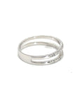 18K White Gold Simple Double Deck Diamond Ring