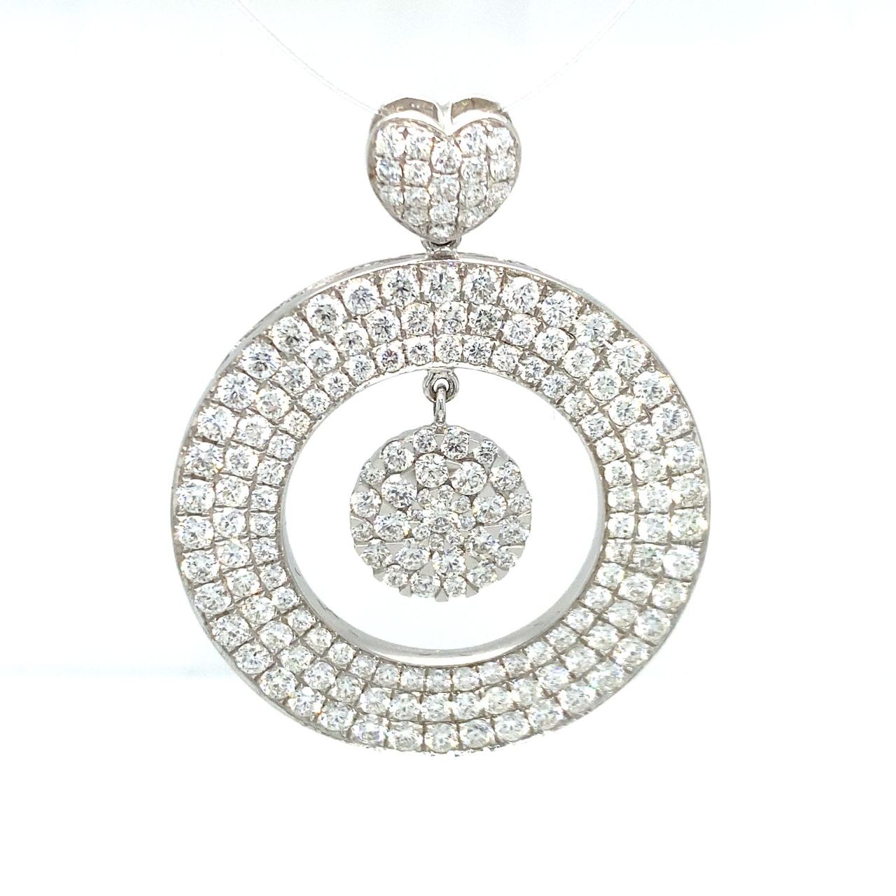 18K White Gold Diamond Pendant