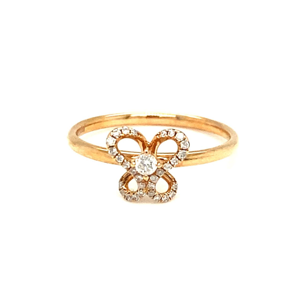 18K Rose Gold Holo Butterfly  Diamond Ring