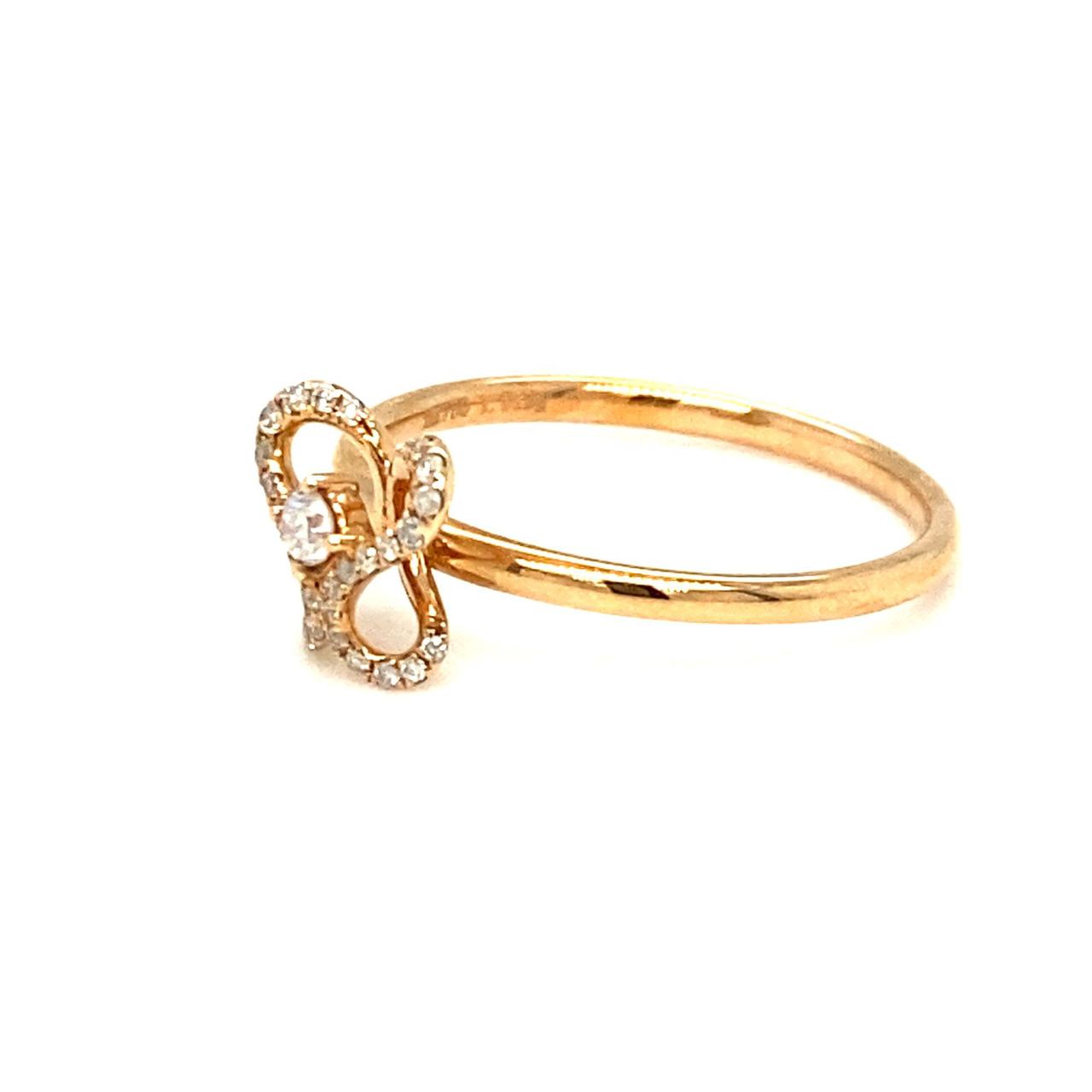 18K Rose Gold Holo Butterfly  Diamond Ring