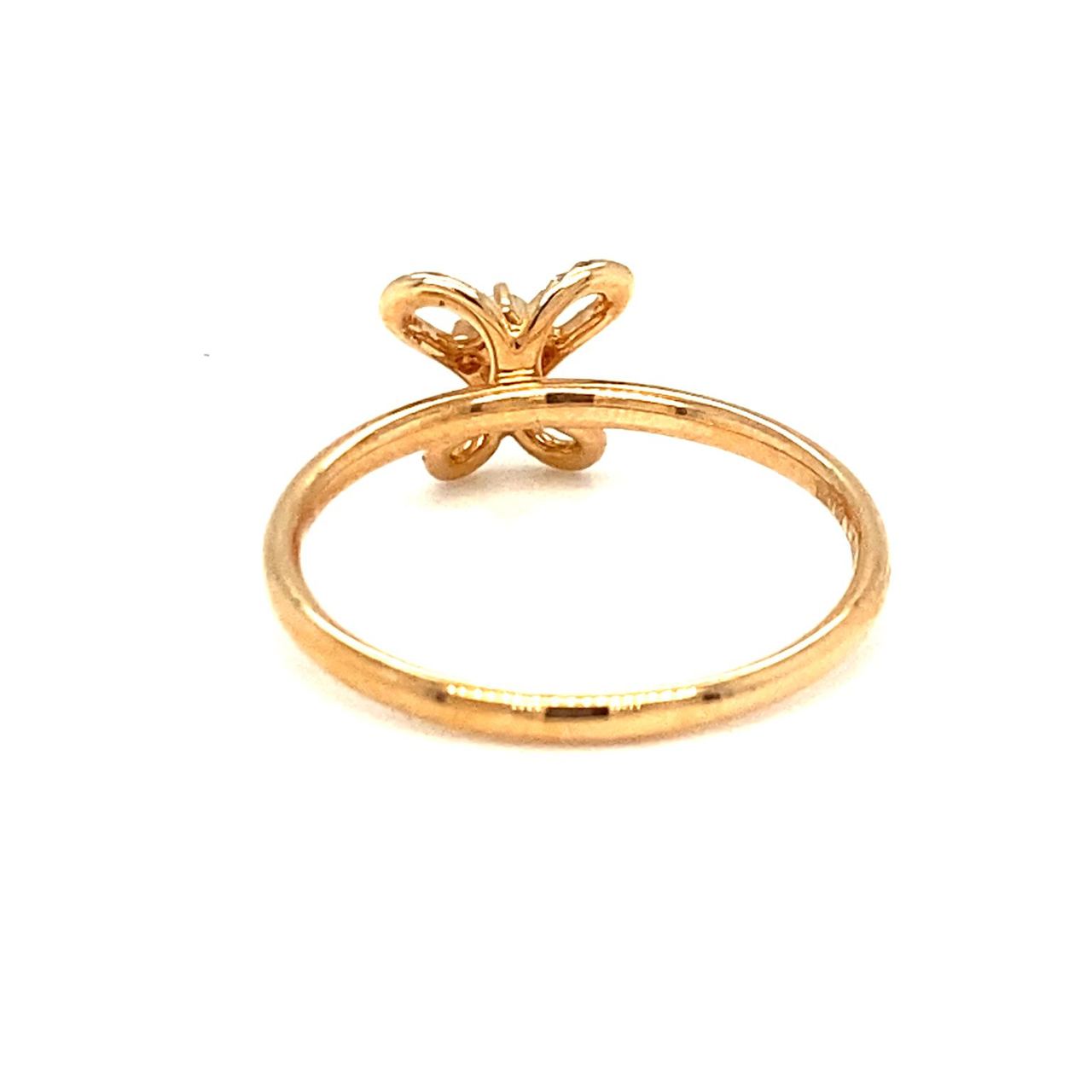 18K Rose Gold Holo Butterfly  Diamond Ring