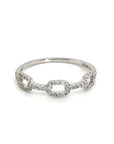 18K White Gold Slim Chain Diamond Ring