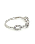 18K White Gold Slim Chain Diamond Ring