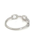 18K White Gold Slim Chain Diamond Ring