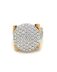 18K White Gold Dramatic Flat Shine Pave Diamond Ring