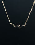 18K White Gold Crossover Double V Diamond Necklace