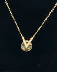 18K Rose Gold V LOVE Weel Diamond Necklace